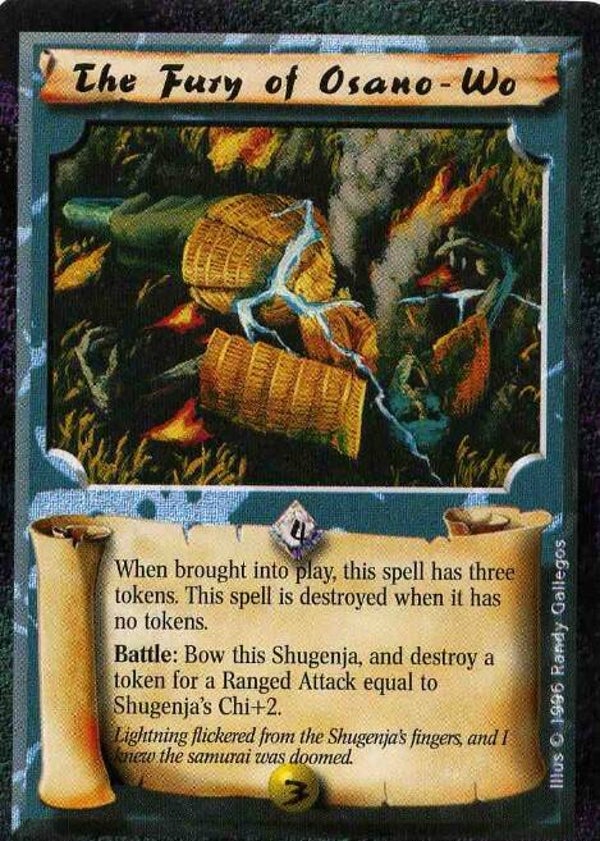 L5R : SPELL : The Fury of Osano-Wo (Shadowlands R.C. (SL)) - "FIXED REPRINT"