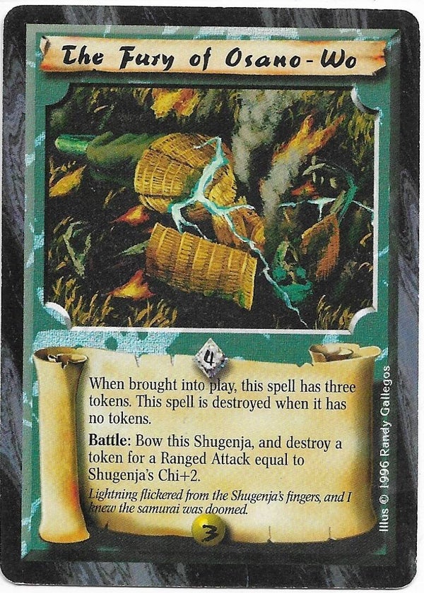L5R : SPELL : The Fury of Osano-Wo (Anvil of Despair R.C. (AoD)) - "FIXED REPRINT"