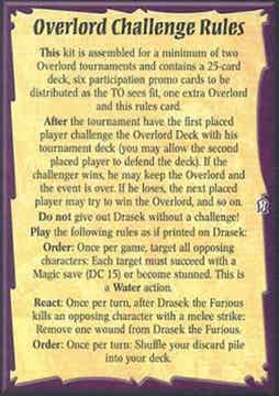 Warlord Saga of the Storm (CCG) : tip Card  : Drasek the furious kit