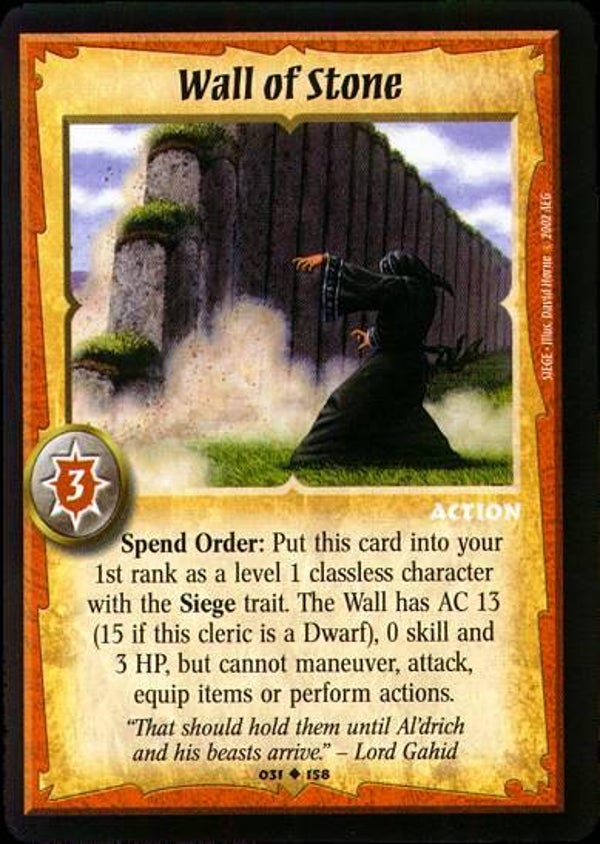 Warlord Saga of the Storm : Wall of Stone (LVL3 ) - U - SI