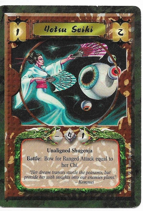 L5R : CLAN : UNALIGNED : Yotsu Seiki (Crimson and Jade R.C. (CaJ)) - "FIXED REPRINT"