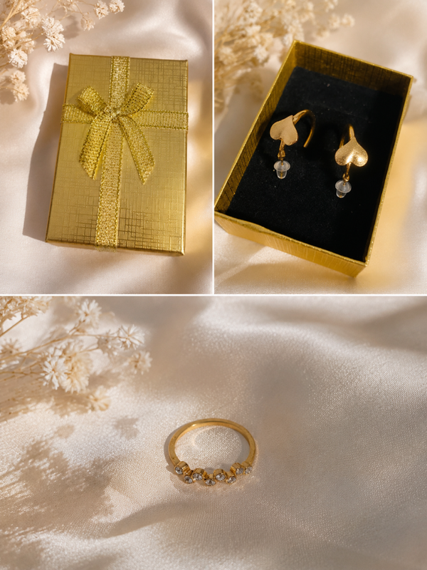 Boucles d'Oreilles Créoles Cœur Dorées (Avec Écrin Cadeau) – Amalia