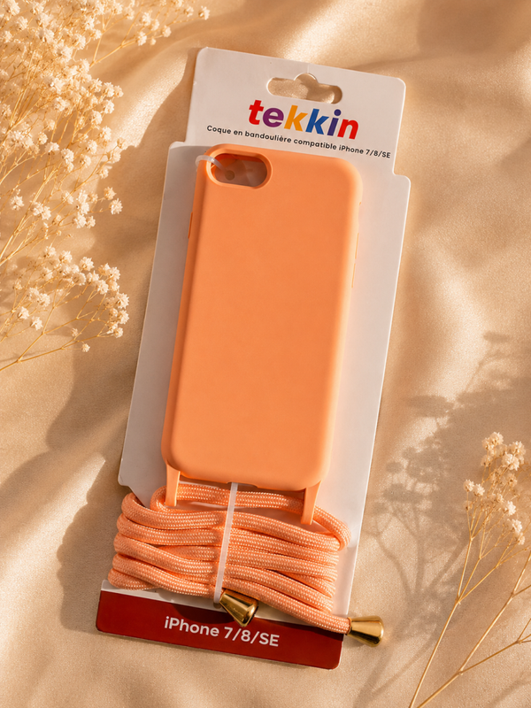 Coque Collier en Silicone avec Cordon – Compatible iPhone 7 / 8 / SE