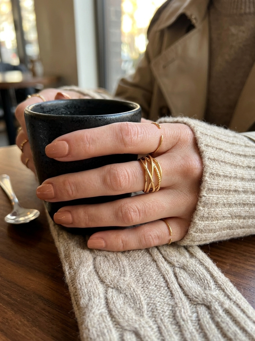 Bague Multi-Anneaux Entrelacés Dorés – Thaïs