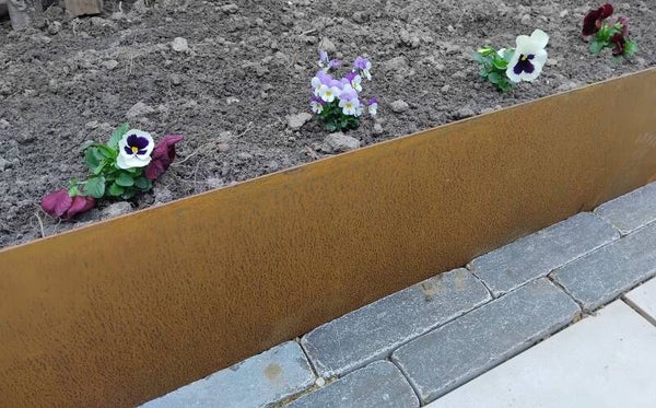 Cortenstaal kantopsluiting (CORTEK) 1000x200x2 mm rechte rand