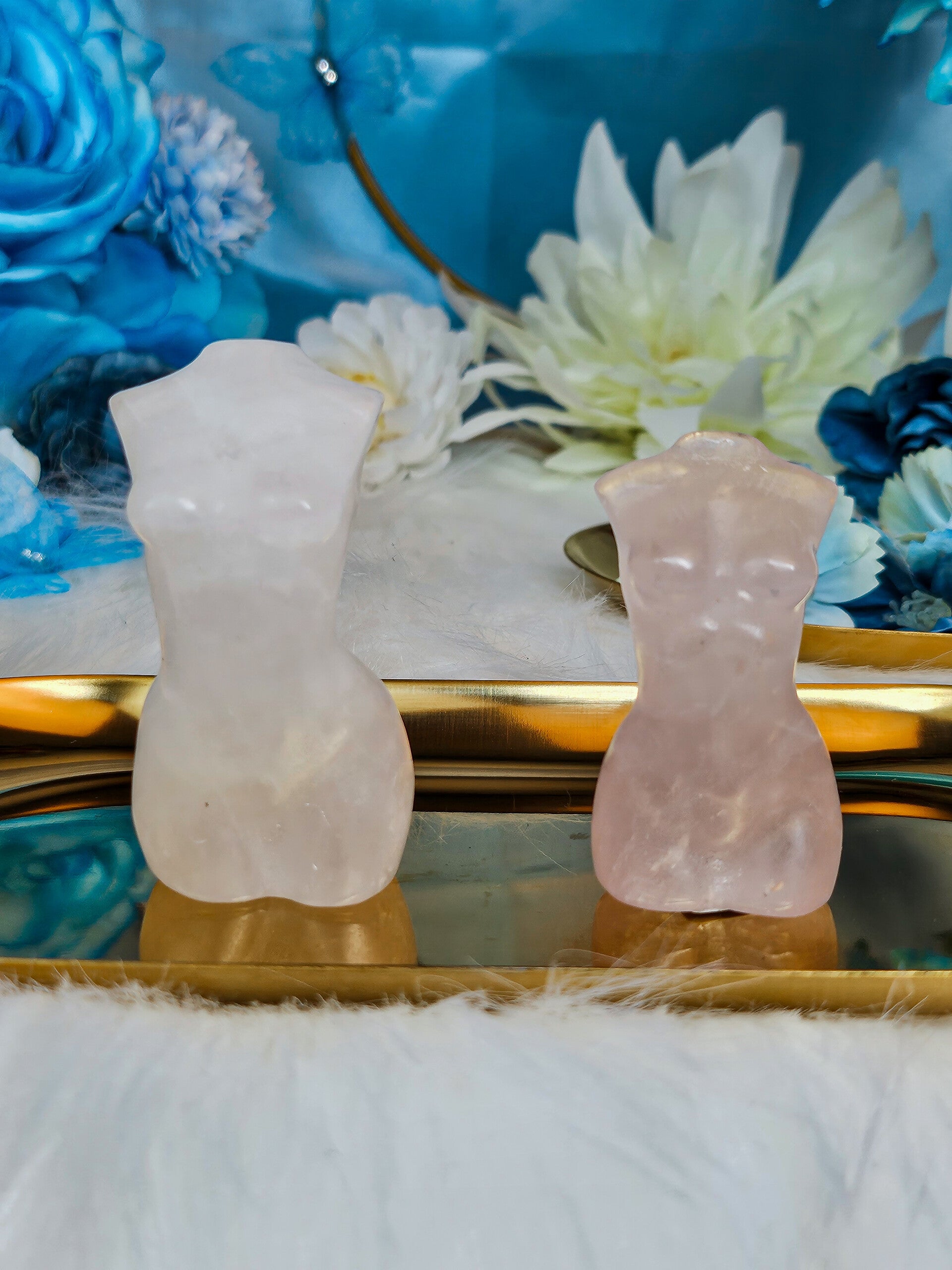 Body aus Rosenquarz & Bergkristall