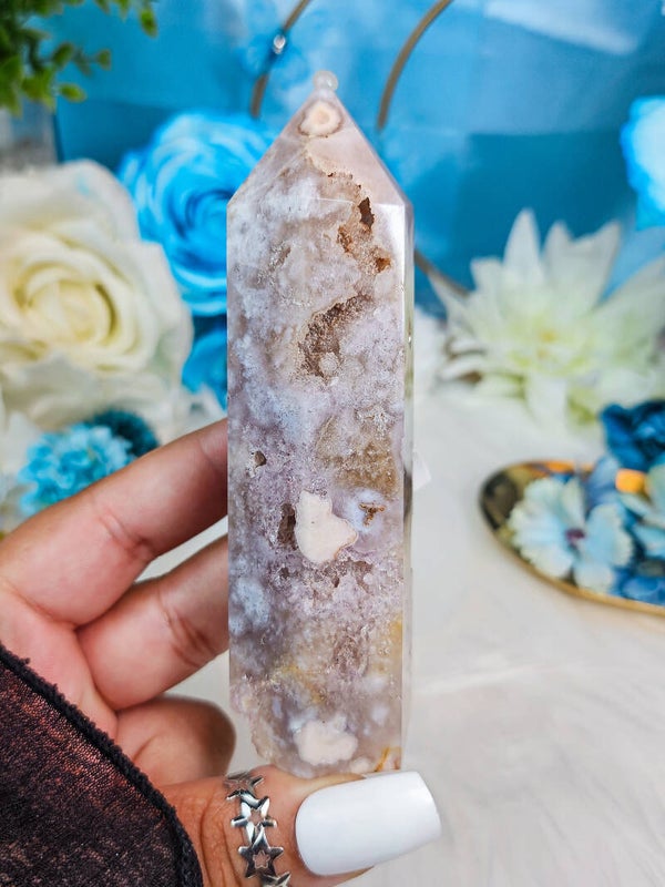 Pink Amethyst Blumenachat Turm