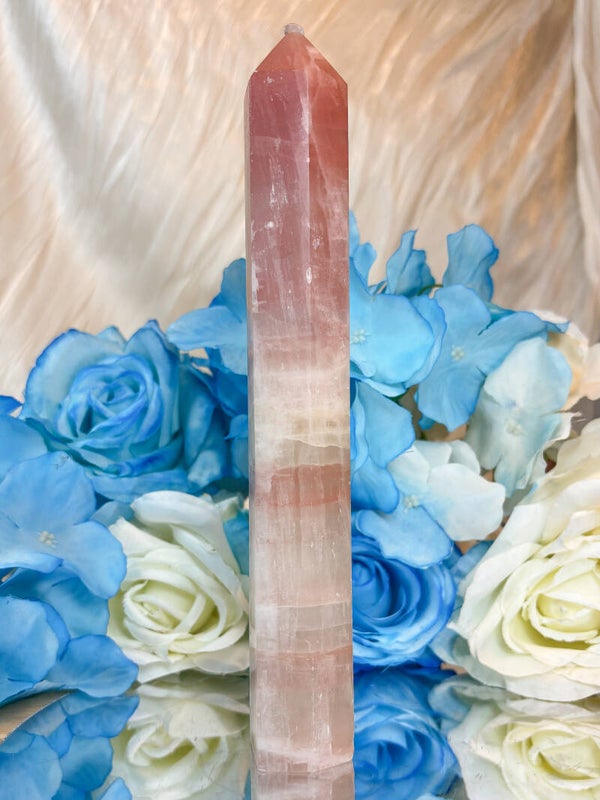 XL Rosa Calcit Turm