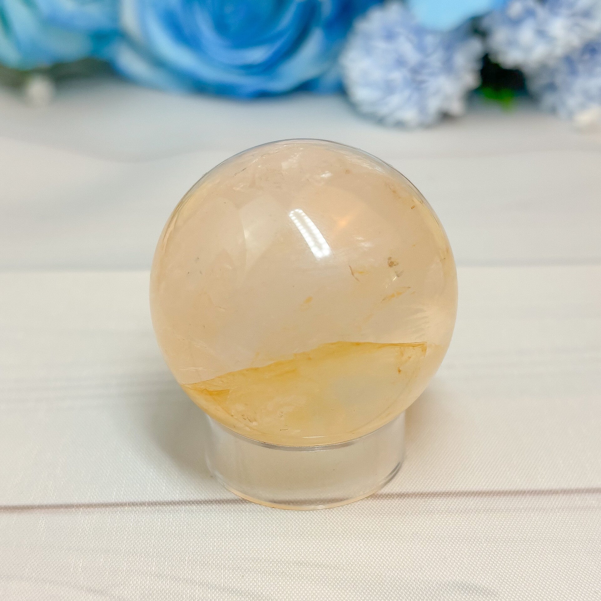 Rosenquarz mit Golden Healer Kugel