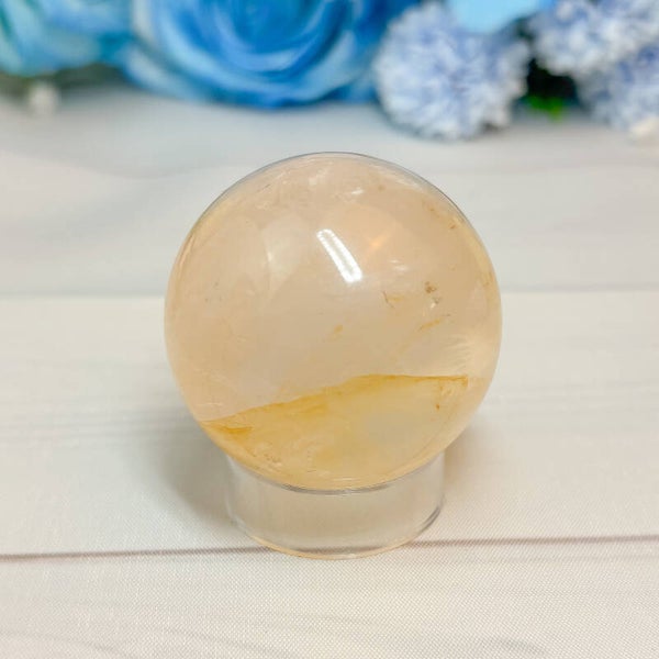 Rosenquarz mit Golden Healer Kugel