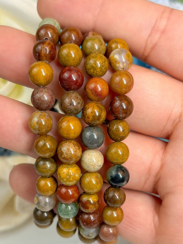 Jaspis Armband (teils mit Ozeanjaspis)
