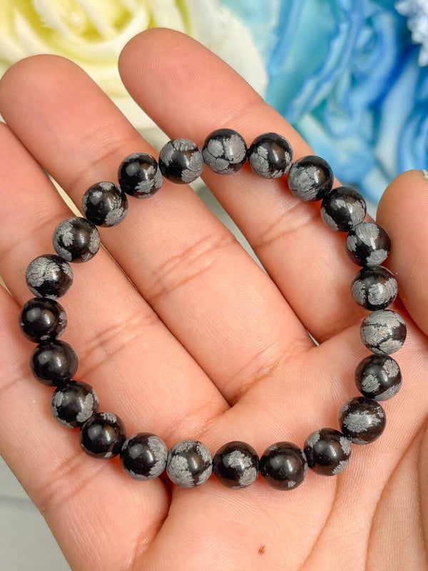 Schneeflockenobsidian Armband