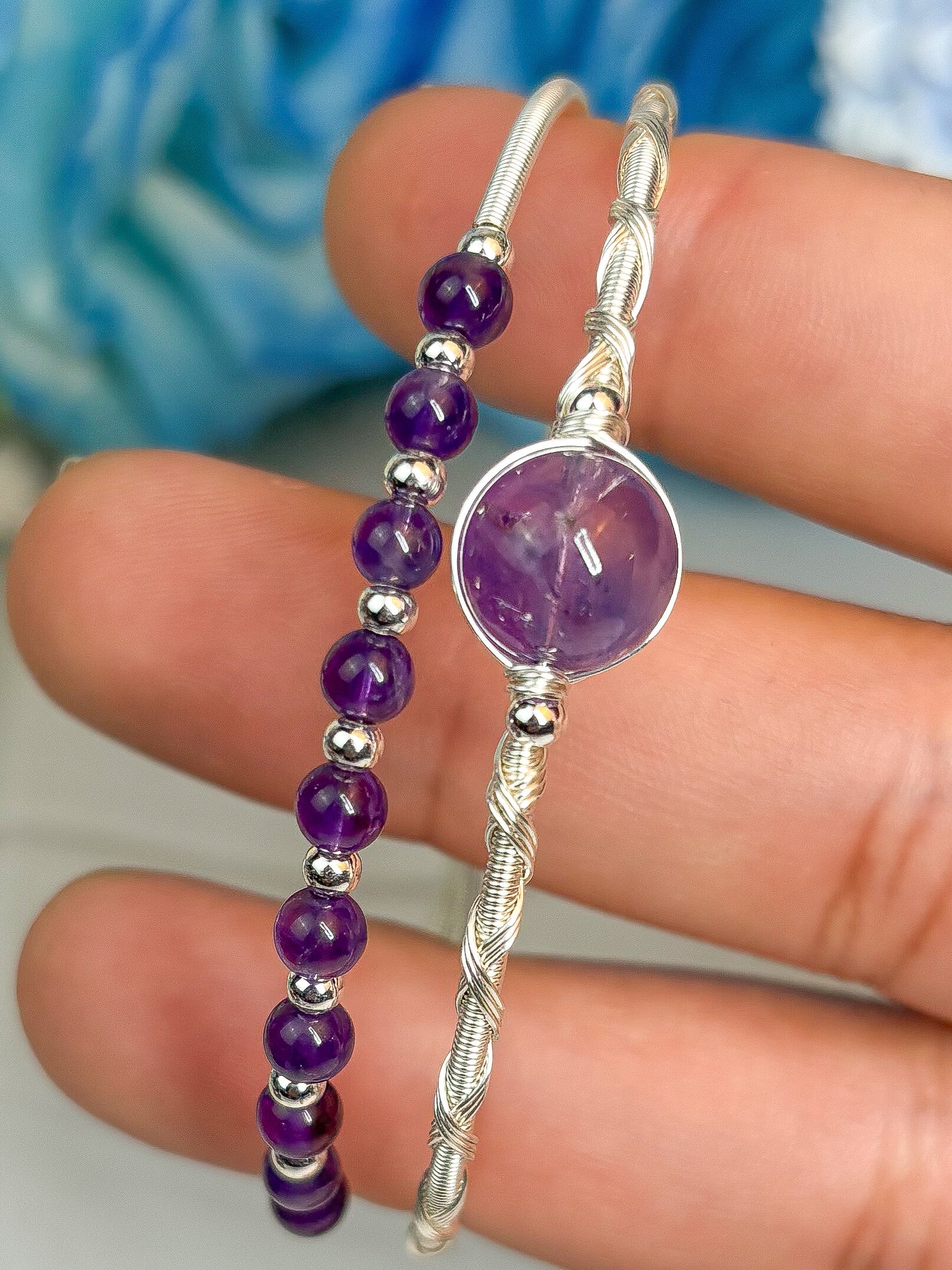 Messing Armband mit Amethyst