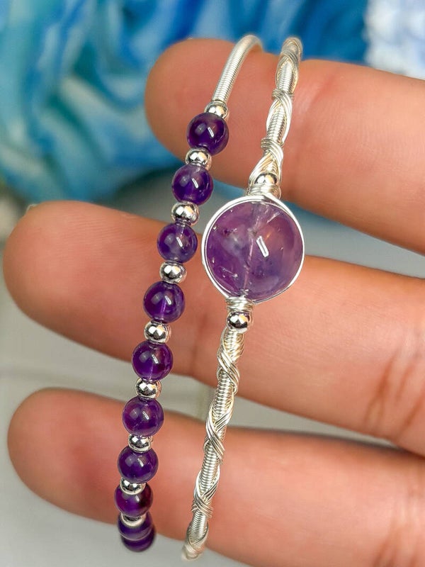 Messing Armband mit Amethyst