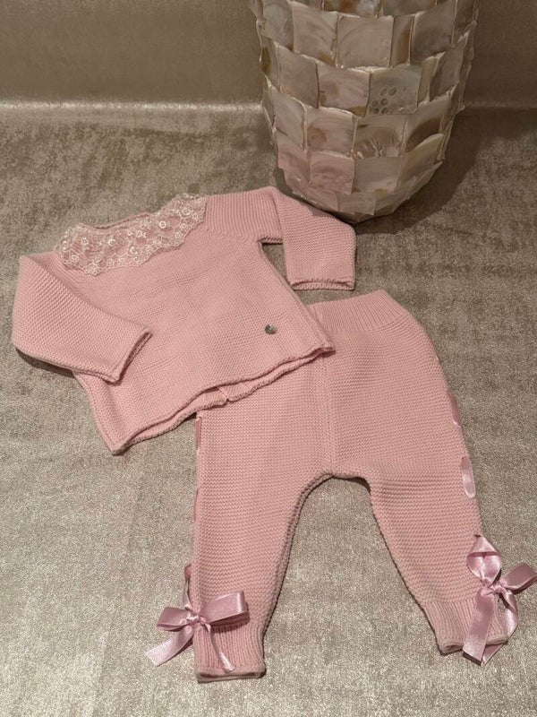 Gebreide babyset met kraagje