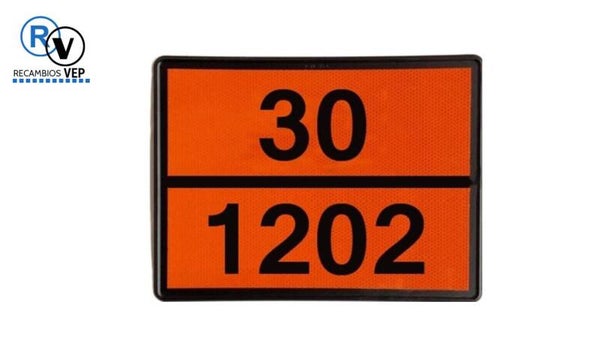 Señal V-11 Placa ADR Transporte Gasoil 30-1202