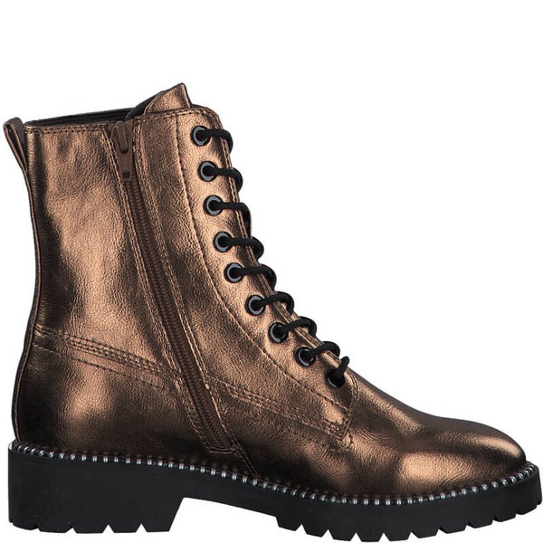 Metallic boots met profielzool
