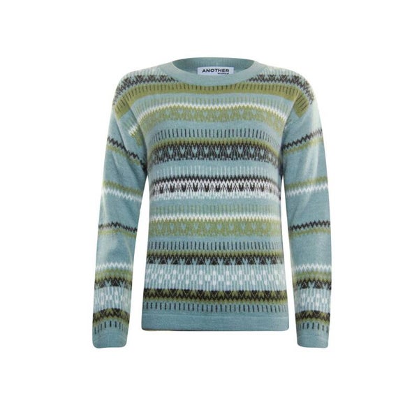 Zachte elastische jacquardtrui met o-hals