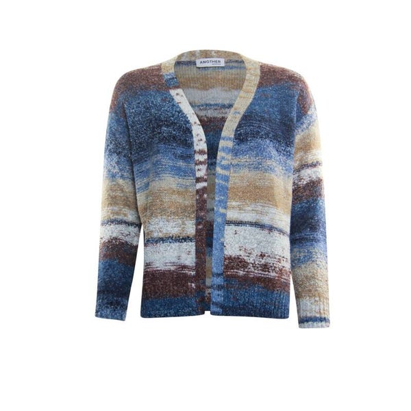 losvallend vest in spacedyed bouclegaren met lurex effect