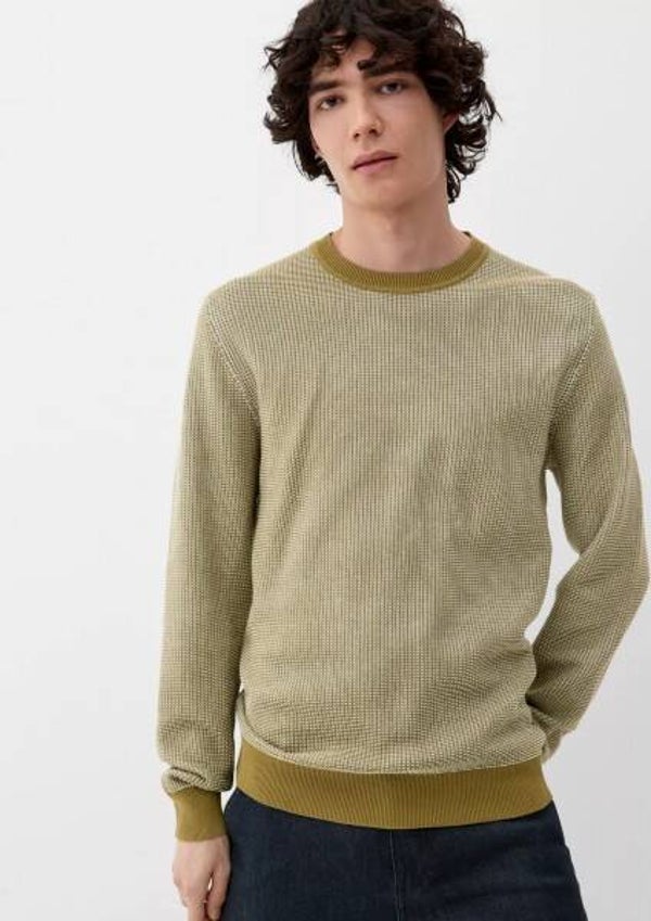 Pullover mit Two-Tone-Muster guacamole