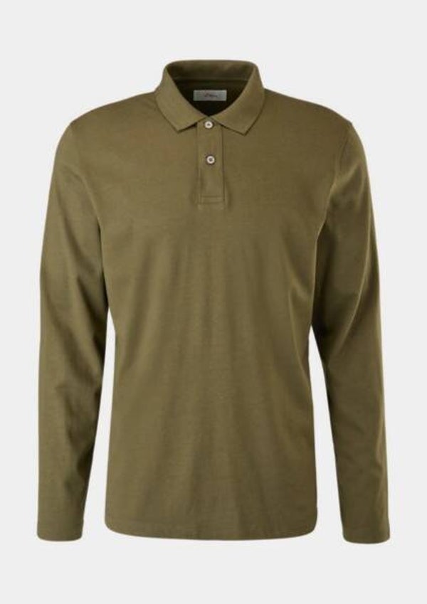 Langarmshirt mit Polokragen