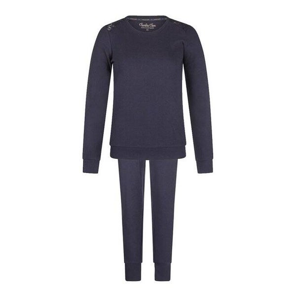 Charlie Choe Dames Pyjama Set Donkerblauw Kant