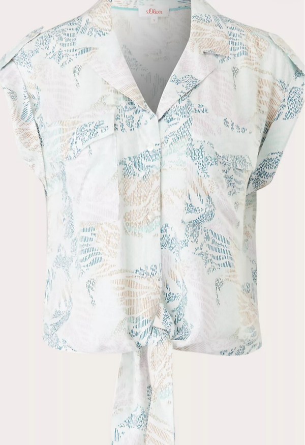 Blouse met knoop in resort-stijl