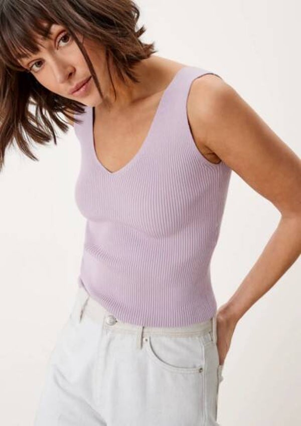 Gebreide top met ribstructuur