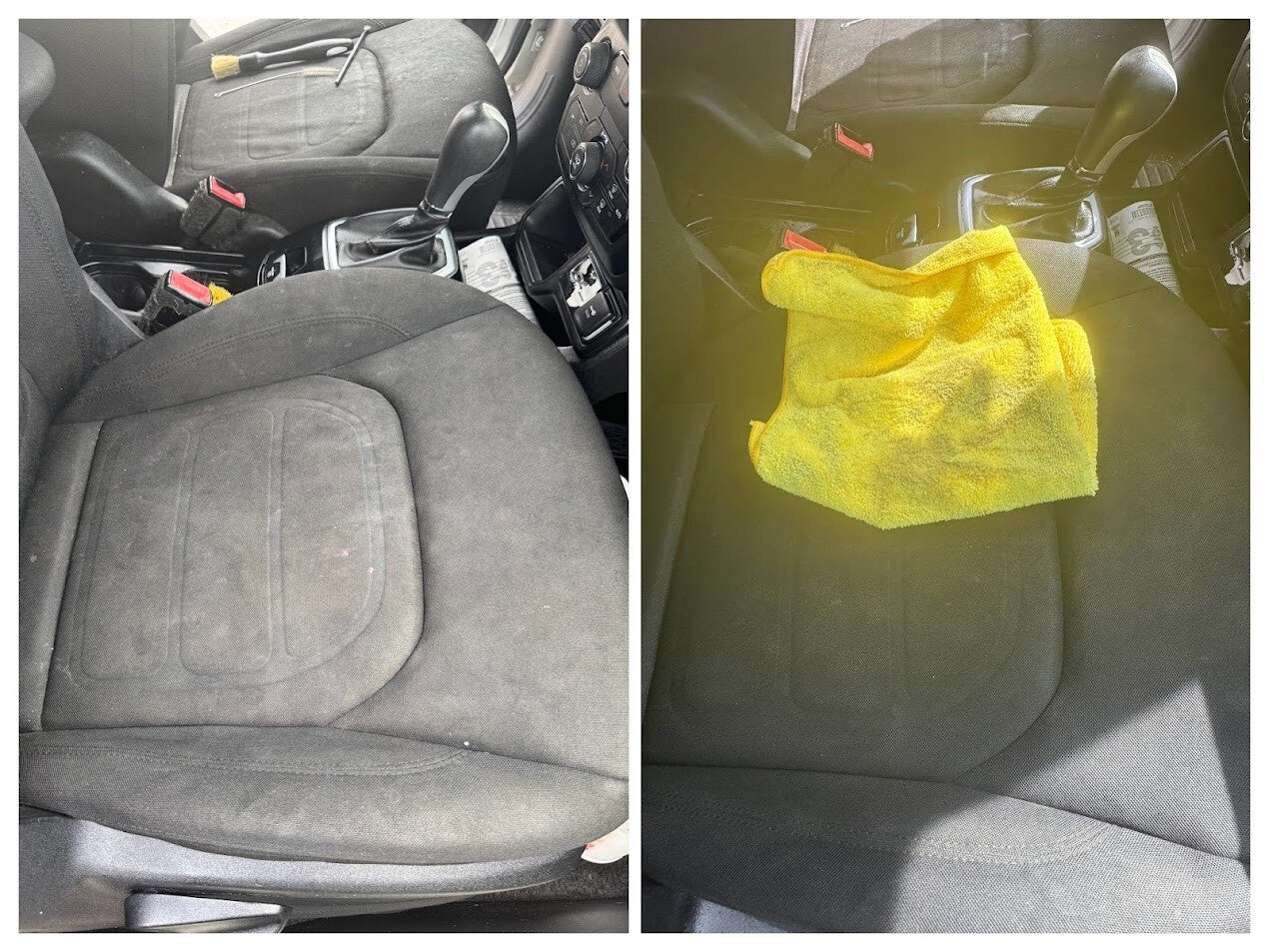 Seat before and after