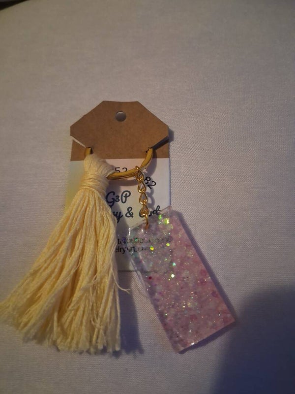 Yellow tassel keyring