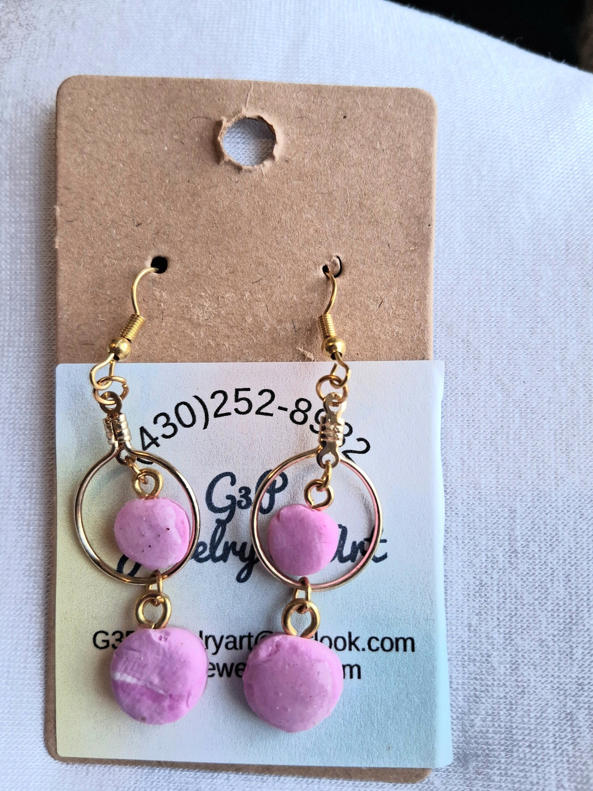 Double Pink drop earrings