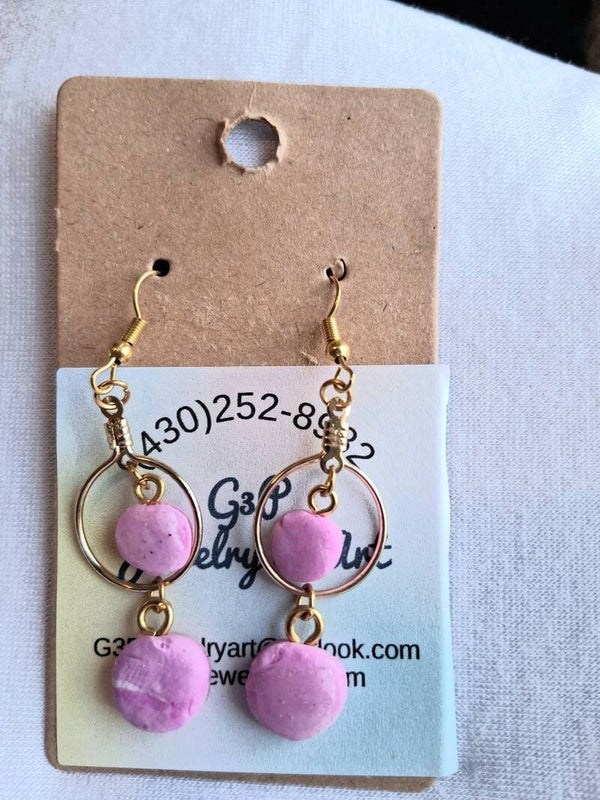 Double Pink drop earrings