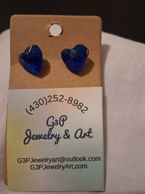 Blue Heart Earrings