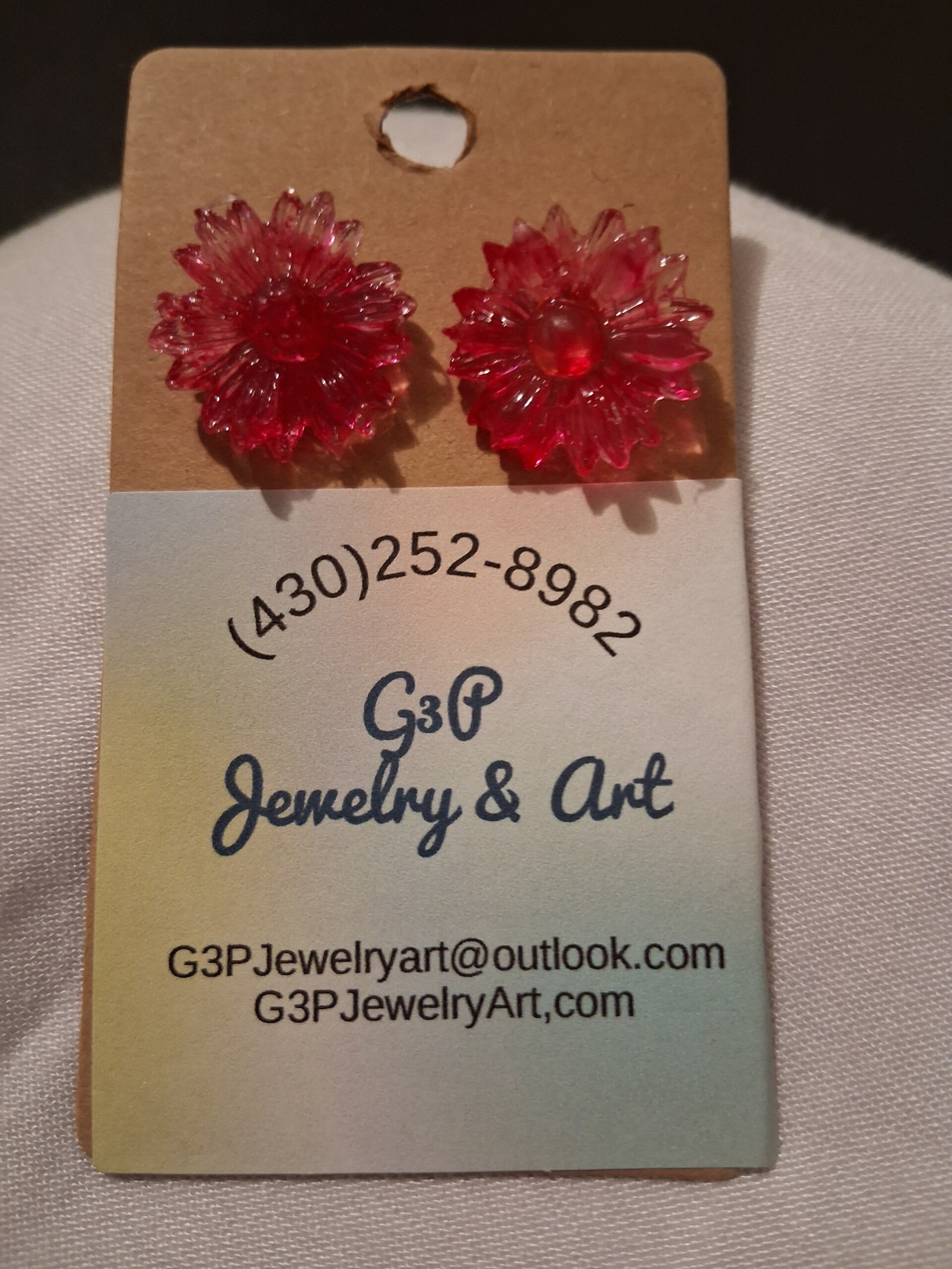 Pink sunburst earrings