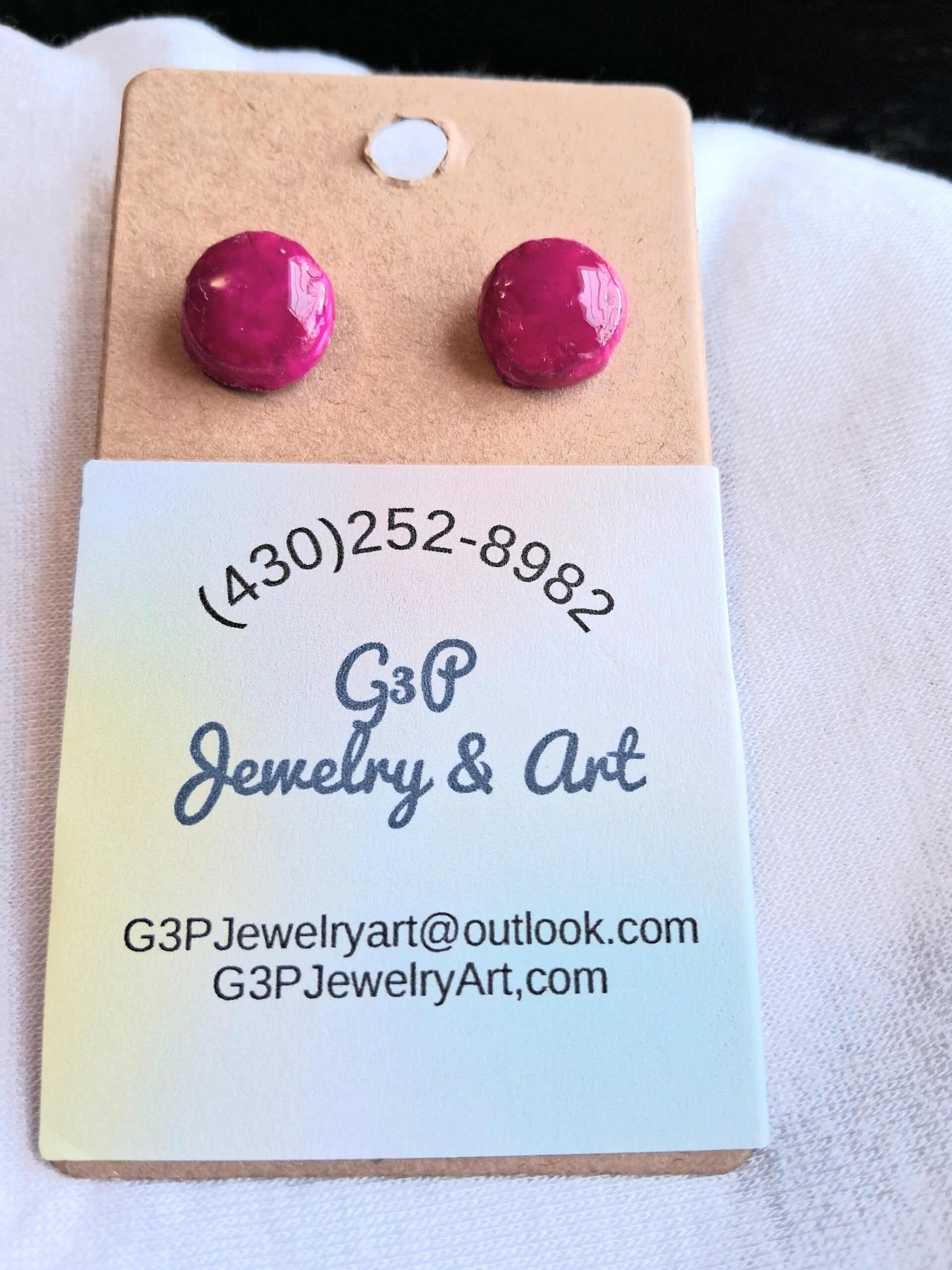 Pink Round Earrings