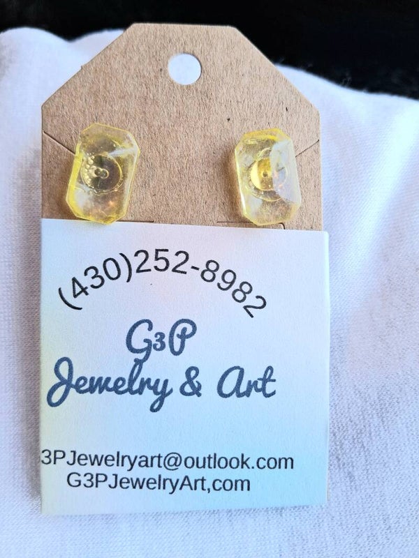 Yellow Oblong Earrings