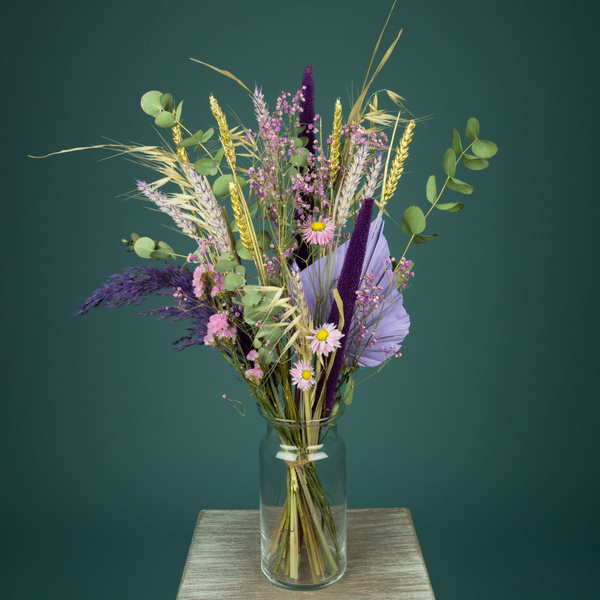 Droogboeket Paars met Vaas