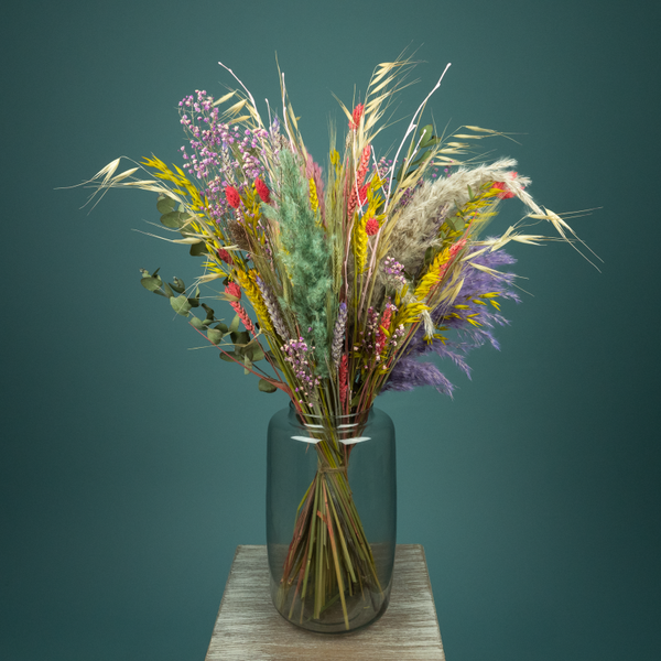 Droogboeket Pastel XL met Vaas
