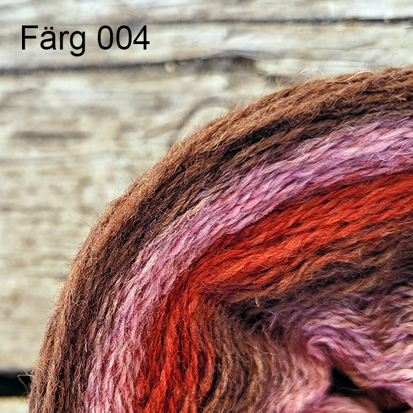 004 - Ullgarn 8/2, bruna, rost och rosa färgtoner