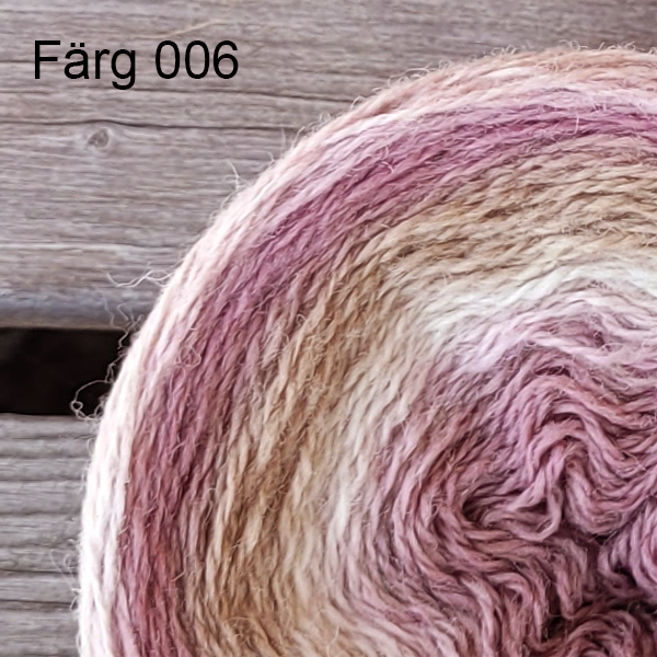 006 - Ullgarn 8/2, beige, naturvita och rosa färgtoner