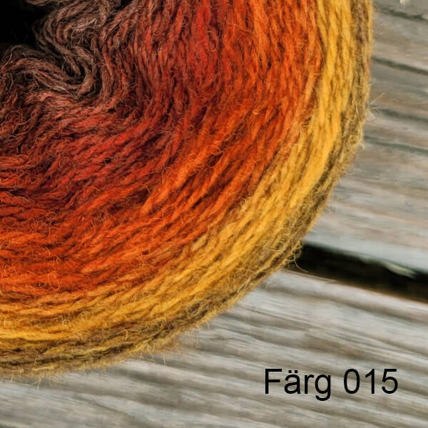 015 - Ullgarn 8/2, rostbruna färgtoner