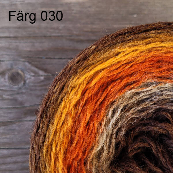 030 - Ullgarn 8/2, rostbruna och grå färgtoner
