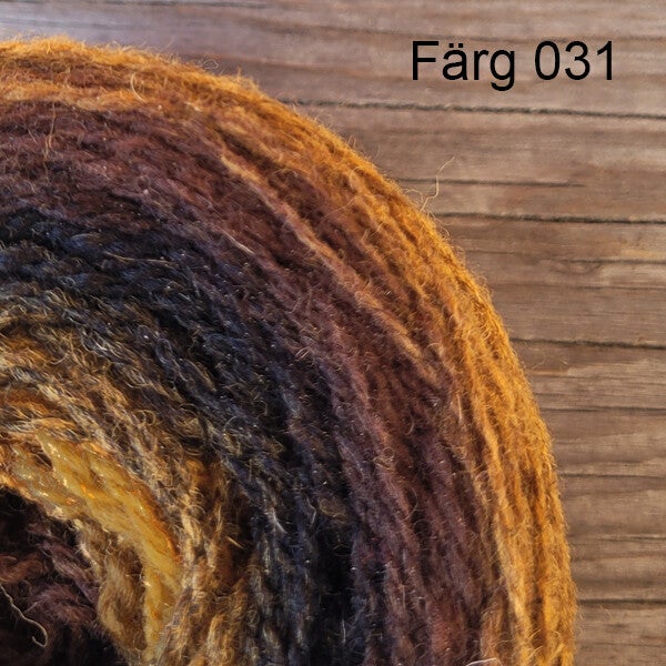 031 - Ullgarn 8/2, bruna och svarta färgtoner