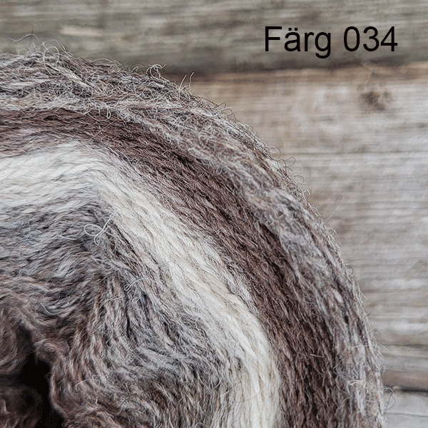 034 - Ullgarn 8/2, bruna, gråbruna och naturvita färgtoner