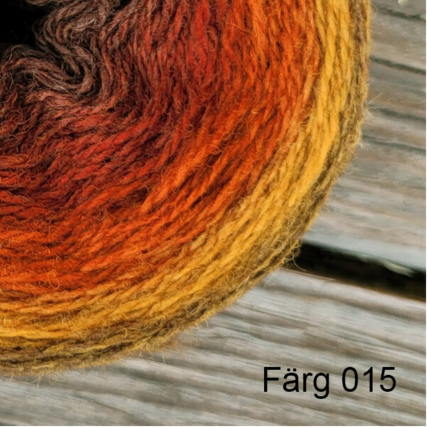 015 - Ullgarn 8/2, rostbruna färgtoner