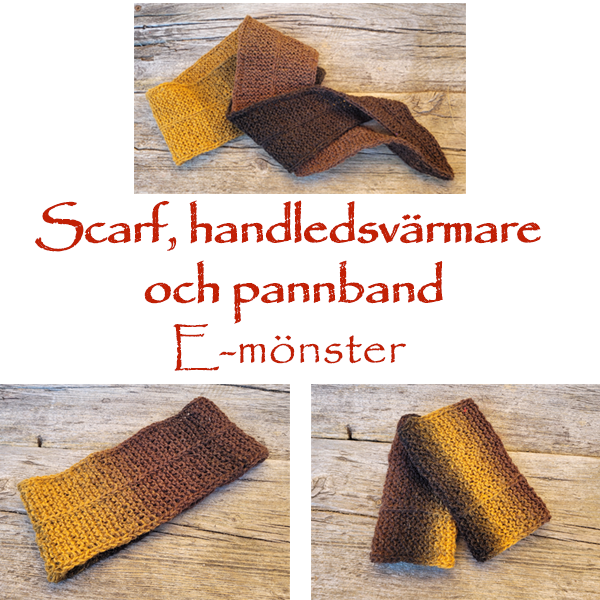 Stickmönster - Scarf, pannband och handledsvärmare, PDF