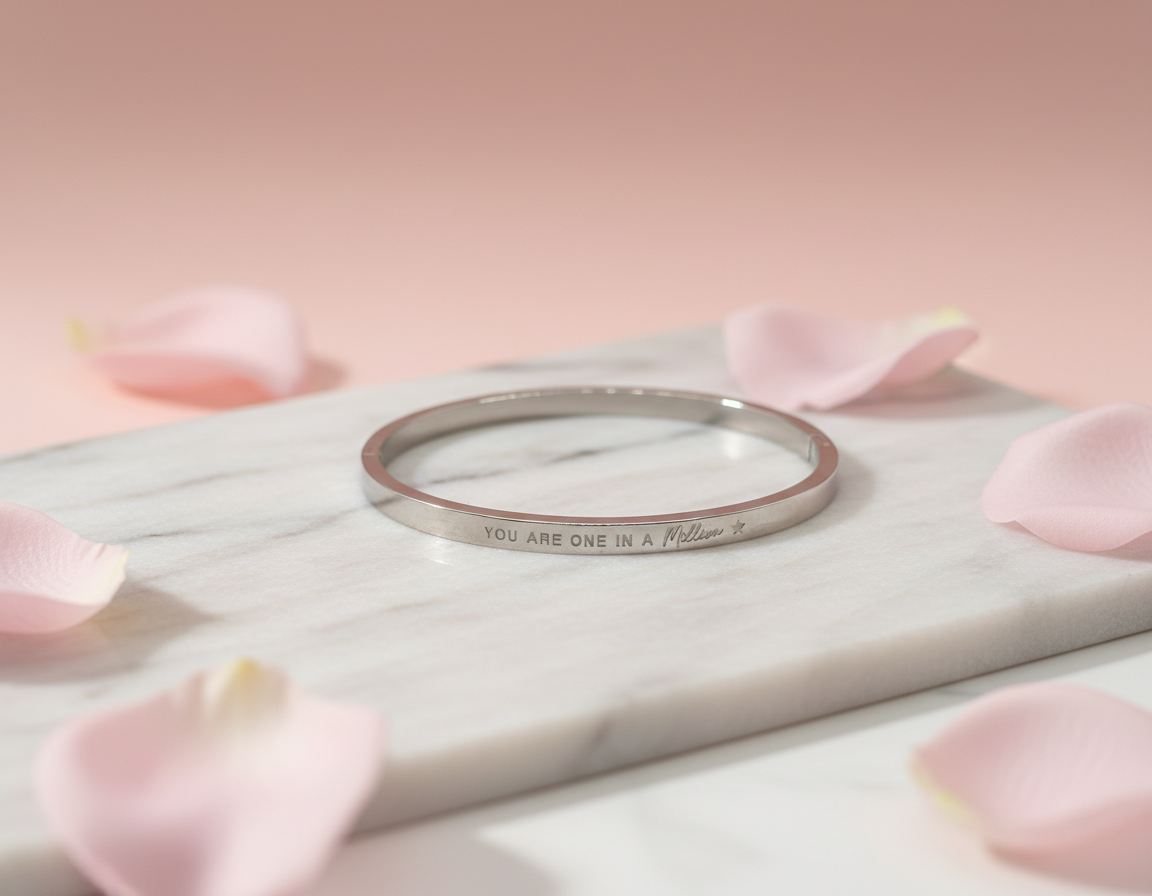 Armband stainless steel zilverkleur 'Million''