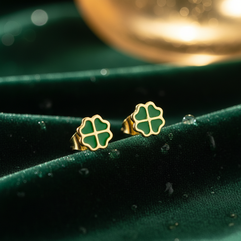 Oorstekers stainless steel 'Clover'