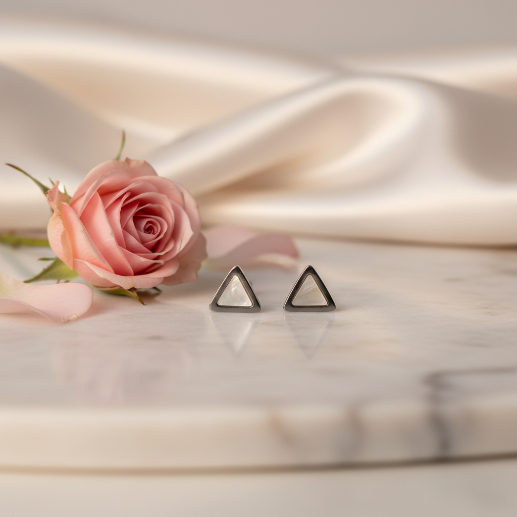 Oorstekers stainless steel zilverkleur 'Tess'