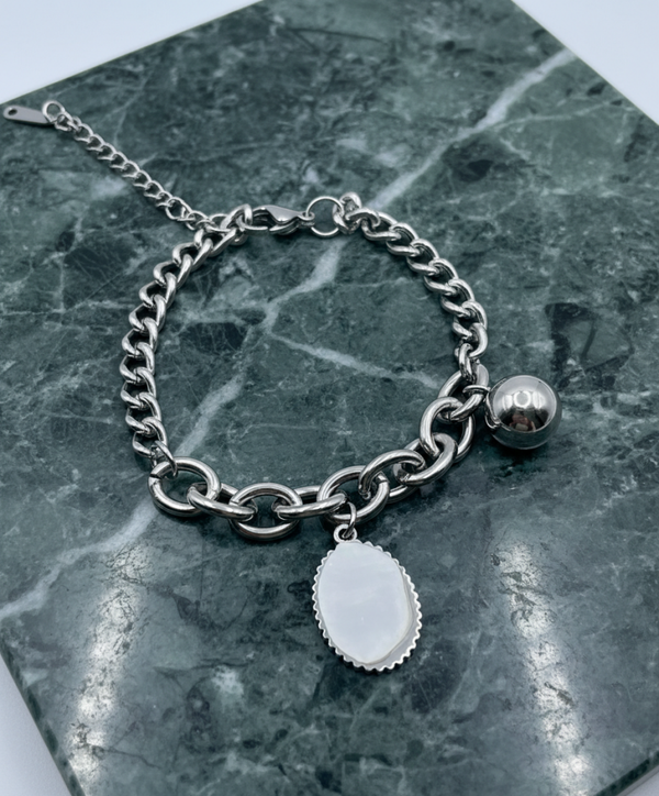 Armband stainless steel zilverkleur 'Raina'